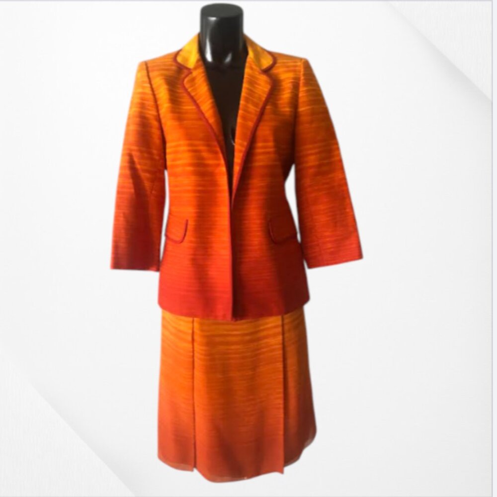 Linda Allard Ellen Tracy 2 Piece Set  Orange  NWT Sz P6